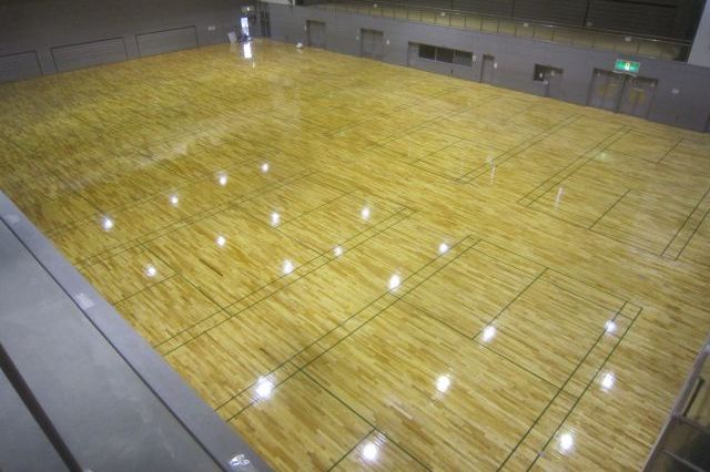 2013 広島市中区スポーツセンター大体育室 施工事例 フローリングのことなら広島の有限会社 安佐フロアー